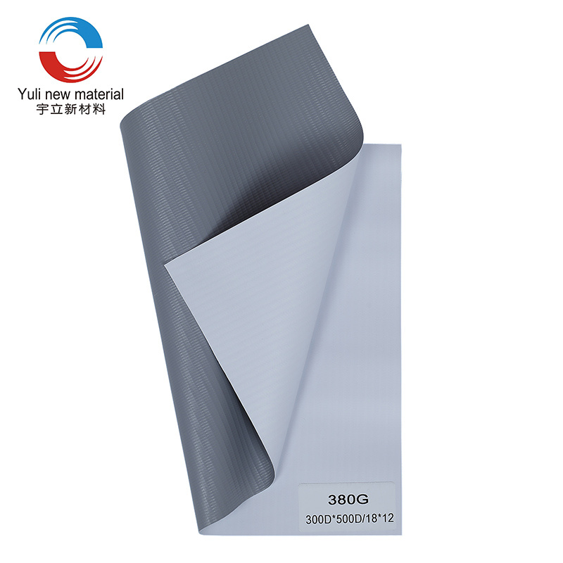 380gsm 300D×500D 18×12 Insegna flessibile in PVC grigio laminato a freddo